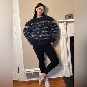 Vintage Environmental Clothing Co Wool Nordic Fair Isle Sweater Made in USA